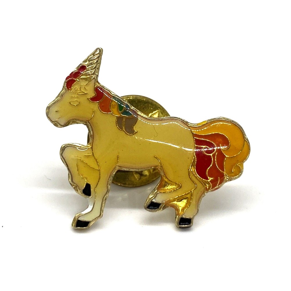Vtg Rainbow Unicorn Fantasy 80's 90’s Enamel Lapel Pin‎ Pride Backpac…
